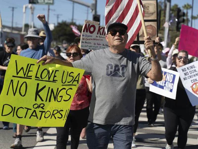 'No Kings Day' protesters